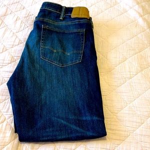 Man or woman blue jeans
